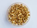 Brass eyelets Royalty Free Stock Photo