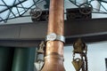 Brass fermentation vessel on display at the South African Brewery