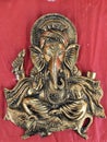 Brass Ganesh idol statue Indian hindu god for wealth and prosperity