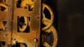 Brass gears of antique watches. Royalty Free Stock Photo