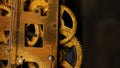 Brass gears of antique watches.