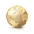 Brass globe 3D illustration north and south america map Royalty Free Stock Photo