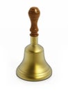 Brass hand bell isolated on white background. 3D illustration Royalty Free Stock Photo