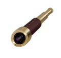 Brass Hand Held Telescope, Pirate Spyglass. 3D realistic isolated on white background