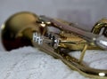 Brass instrument trumpet close up Royalty Free Stock Photo