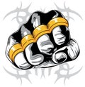 Brass knuckle fist Royalty Free Stock Photo