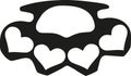 Brass knuckles with hearts