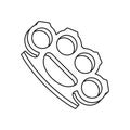 Brass knuckles icon, outline style