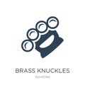 brass knuckles icon in trendy design style. brass knuckles icon isolated on white background. brass knuckles vector icon simple Royalty Free Stock Photo