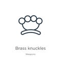 Brass knuckles icon vector. Trendy flat brass knuckles icon from weapons collection isolated on white background. Vector