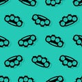 Brass knuckles pattern seamless. Weapon bully vector background