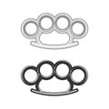 Brass knuckles vector illustration. Royalty Free Stock Photo