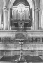 Brass Lectern with blurred Organ in Wells Cathedral BW Royalty Free Stock Photo