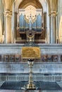 Brass Lectern with blurred Organ in Wells Cathedral Royalty Free Stock Photo