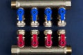Brass manifold, PEX Fittings with ball valves.