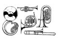 Brass musical instrument Royalty Free Stock Photo