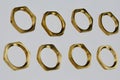 Brass nuts used on electric grounding terminals