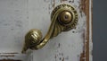 brass ornate door handle, in the cathedral, Helsinki, Finland Royalty Free Stock Photo