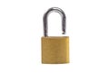 Brass Padlock Isolated On White Royalty Free Stock Photo