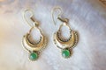 Brass pair of earrings in oriental style