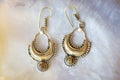 Brass pair of earrings in oriental style