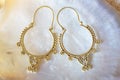 Brass pair of earrings in oriental style