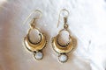 Brass pair of earrings in oriental style