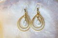 Brass pair of earrings in oriental style