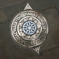 Brass pavement plaque for Princess Diana Memorial Walk outside Buckingham Palace. London, UK. May 4, 2023.