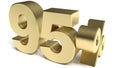 Brass 95 percente banner on white background - 3D rendering illustration Royalty Free Stock Photo