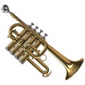 Brass Piccolo Trumpet Royalty Free Stock Photo