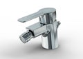 Brass Pillar Cock Faucet. 3D illustration white background