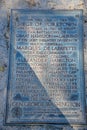 Brass plaque commemorating The Surrender at The Battle of Yorktown, 1781. Yorktown, VA,USA. October 4, 2019.