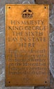 Brass Plaque George VI