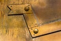 Brass plate texture, old metal background. Royalty Free Stock Photo