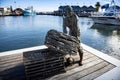 Public sculpture of lobster fisherman, Fremantle Australia