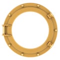 Brass ship porthole, 3D rendering