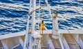 Ship bell on the deck of a passenger liner Royalty Free Stock Photo