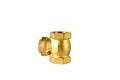 Brass three way ball valve Royalty Free Stock Photo