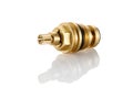 Brass tradition Faucet Cartridge. Swivel bronze bush for household plumbing isolated on white