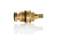 Brass tradition Faucet Cartridge. Swivel bronze bush for household plumbing isolated on white