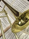 Brass Trombone and Classical Music 5b Royalty Free Stock Photo