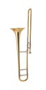 The brass trombone isolated