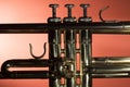 Brass trumpet closeup Royalty Free Stock Photo