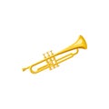 Brass trumpet icon, cartoon style Royalty Free Stock Photo