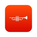 Brass trumpet icon digital red