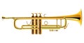 Brass trumpet icon. Philharmonic orchestra isolated