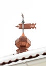 Brass weather vane 1977 Royalty Free Stock Photo