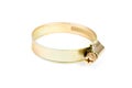 Brass Worm hose clamp. Royalty Free Stock Photo