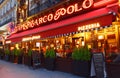 This brasserie style restaurant is named after the explorer Marco Polo located near Saint Lazare railway station, Paris Royalty Free Stock Photo